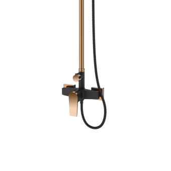 Душевая колонна с тропическим душем MIDNIGHT BLACK / GOLD ROSE, Invena, Польша