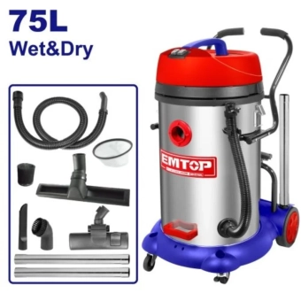 Промышленный пылесос  2400W 2*1200W 75L  EMTOP EVCR2401