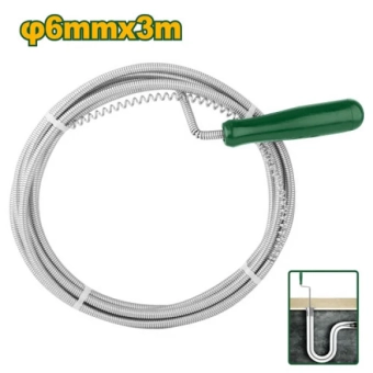 Тросс-змеевик для прочистки канализационных труб  3м/6мм; Jadever