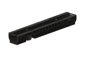 Лоток водоотводный POLYMAX BASIC DN100 H120 с решеткой чугунной С250 (1000x160x120)