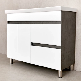 Шкаф Urbano бетон Chicago тёмный под умывальник Isik 1000 Bayro