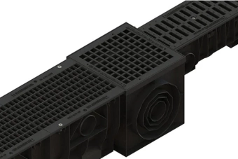 Дождеприемник квадратный ливневой PolyMax Basic (400x400x391), с подключением к лоткам