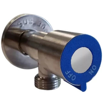 Кран из нержавейки под мойку, синий вентиль, HYDROS - 047