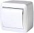 Выключатель проходной одноклавишный  для внешнего монтажа, IP44 белый