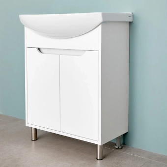 Шкаф напольный Venus Pro белый структурный под умывальник Zenon 650