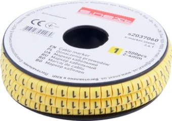 Маркер кабельный e.marker.stand.2.4.1, 2-4 кв.мм, "1",500шт.
