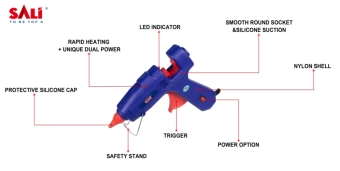 Пистолет термоплавкий клеевой 80 Вт, SALI W021080A