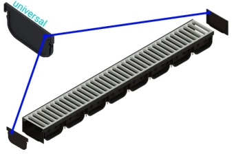 Заглушка универсальная для лотков Easy2 DN100 H70