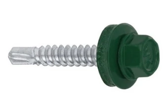 Саморез кровельный по металлу, WF, 4.8 x 19 mm, темно-зеленый