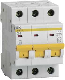 Выключатель автоматический ВА47-29 3Р 63А 4,5кА С IEK
