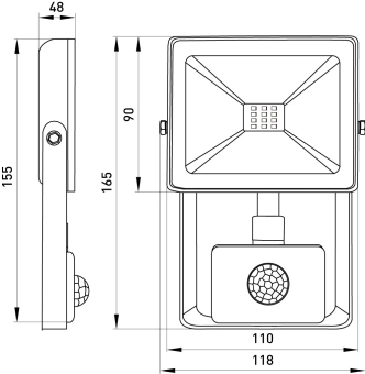 Прожектор светодиодный 10Вт с датчиком движения 6000К E.NEXT