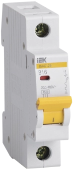Автоматический выключатель 1Р 16А B 4.5kA BА47-29 IEK