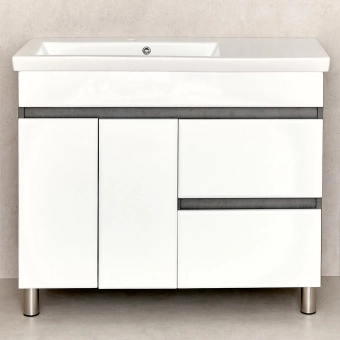 Шкаф Urbano бетон Chicago тёмный под умывальник Isik 1000 Bayro