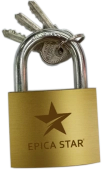 Замок навесной дуговой, имитация бронзы 63мм, EP-50099; Epica Star