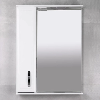 Шкаф-зеркало для ванной Bayro Allure 550x750мм Левое открывание; Белый мат