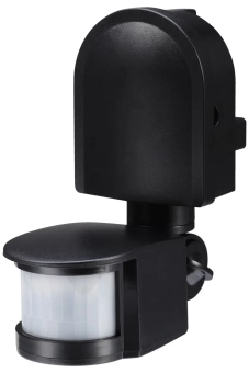 Датчик движения инфракрасный черный, 180°, IP44