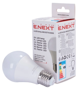 Лампа светодиодная LED A60  E27 10Вт  6500К E.NEXT