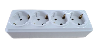 Розеточный блок на 4 гнезда 2P+Е 16A белый SELENA 1000kW