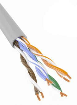 Кабель витая пара U/UTP 4x2x24 кат 5е AWG PVC ЗЗЦС