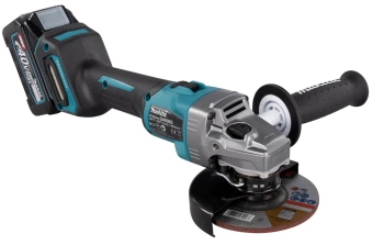 Углошлифовальная машина на аккумуляторе 125mm, 2 аккумулятора XGT 40V, 4Ah, MAKITA