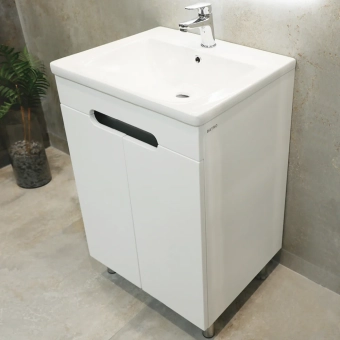 Шкаф напольный Etna белый матовый под умывальник Argo 500