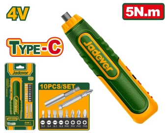 Отвёртка беспроводная 4V, 5 Н·м, Type-C + 8 бит 25 мм, Cr-V JDCV4435 Jadever