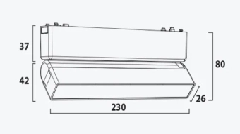Светильник поворотный 12W 3CCT, Linear 48V черный для магнитных треков, Ultra Slim 230 mm PL-12MTD3CCT-BK
