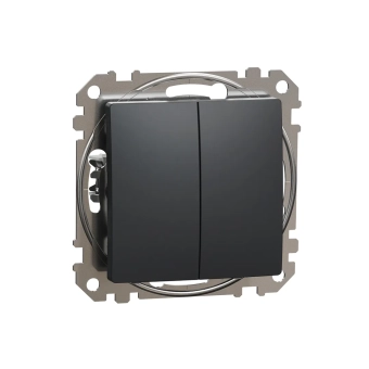 Переключатель двойной проходной SDD114108 Sedna 10 A 250 В Антрацит Schneider-Electric