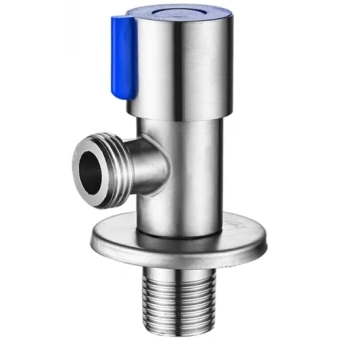 Кран для стиральной машины, синяя ручка,  1/2x3/4"