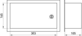Шкаф e.mbox.stand.w.15.z металл, 15 модулей(165х303х100),встраиваемый, с замком