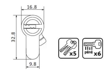 Цилиндровый Механизм 70см 35/35 PROFMET Серия 100; 437023