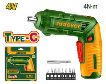 Отвёртка беспроводная 4V, 4 Н·м, Type-C + 8 бит 25 мм, Cr-V JDCV4415 Jadever