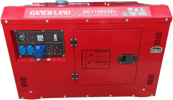 Дизельный однофазный малошумный электрогенератор мощностью 8-8,5kW, DG11000SE, GX NewLand 