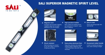 Уровень алюминиевый строительный, противоударный, с магнитом 50 см, SALI