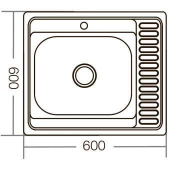 Кухонная мойка ZERIX Z6060L-06-160E (satin)