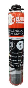 Клей-пена полиуретановая Bau Welt для плит пенополистирола XPS и EPS, под пистолет, 750 мл, 850 г