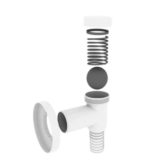 Сифон для стиральной или посудомоечной машины KRONOPLAST пластик впуск 1 1/4" белый SL10000000