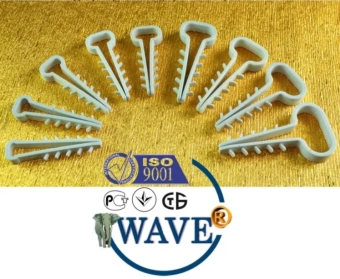 Дюбель зажим для плоских кабелей - 8*4mm, тип "Ёлочка", Wave, (100шт)