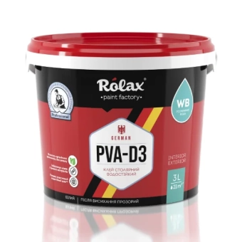 Срок Клей водостойкий для столярных работ "GERMAN PVA-D3" 350мл Rolax