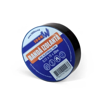 Изолента ПВХ 0.13x15мм Черная 20 метров 1000kW