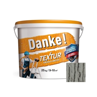 Акриловая декоративная штукатурка, для внутренних и наружных работ, Danke Textur, светло-серая, структурированная, 25 кг