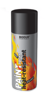 ЭМАЛЬ-СПРЕЙ жаростойкая до +600ºC BIODUR, Черный, 400ml