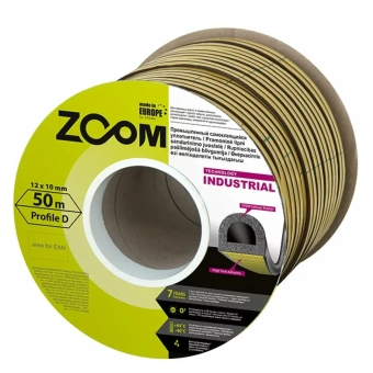 Уплотнительная гаражная лента D черный 12х10мм Zoom