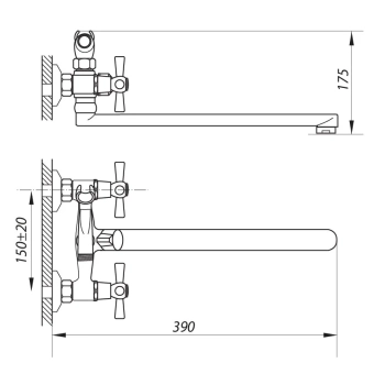 Смеситель для ванны ZERIX DMT-B-722