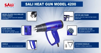 Фен термический строительный 220-240V 2000W 600C°, SALI W034200A