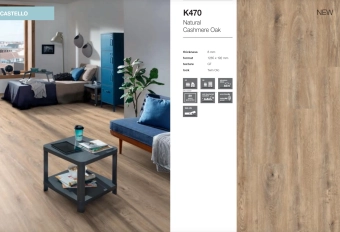 Ламинат Kronospan Castello Classic, Cashmere Oak доска, K470, 1285x192x8 мм, 32 кл.