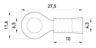 Изолированный наконечник e.terminal.stand.rv1.1,25.6.yellow 0.5-1.5 кв.мм, желтый