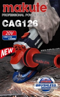 Углошлифовальная машина на аккумуляторе 20V, 115mm, 4000-8000 rpm, Makute (БЕЗ аккумулятора)