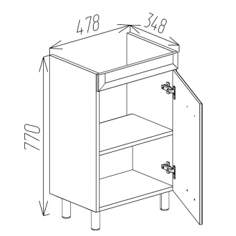 Шкаф напольный Allure белый матовый под умывальник Neon 500