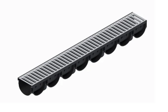 Лоток водоотводный S'PARK3 DN100 (1000x130x100) с решеткой стальной оцинкованной, класс А15